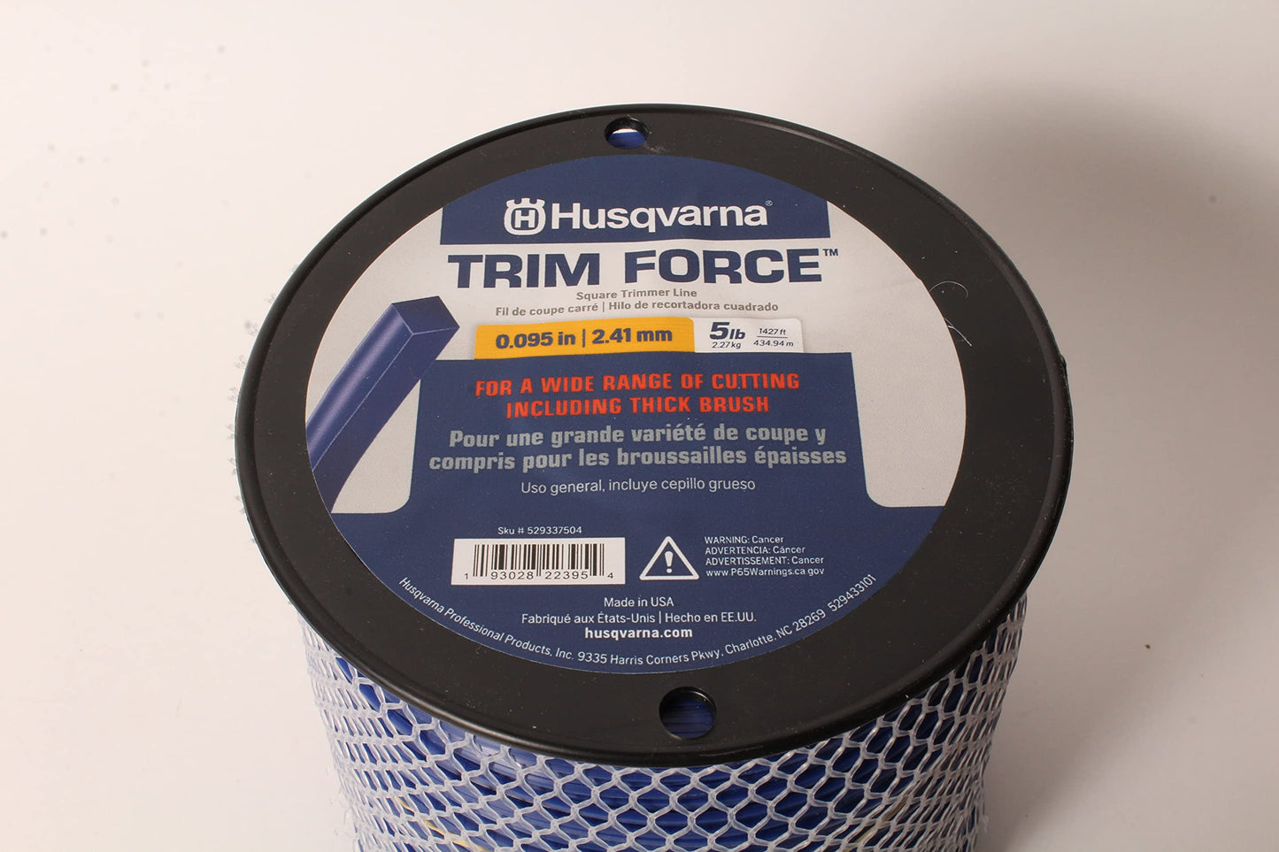 Husqvarna Genuine 529337504 Trim Force Square Trimmer Line 5lb 1427' Spool .095"