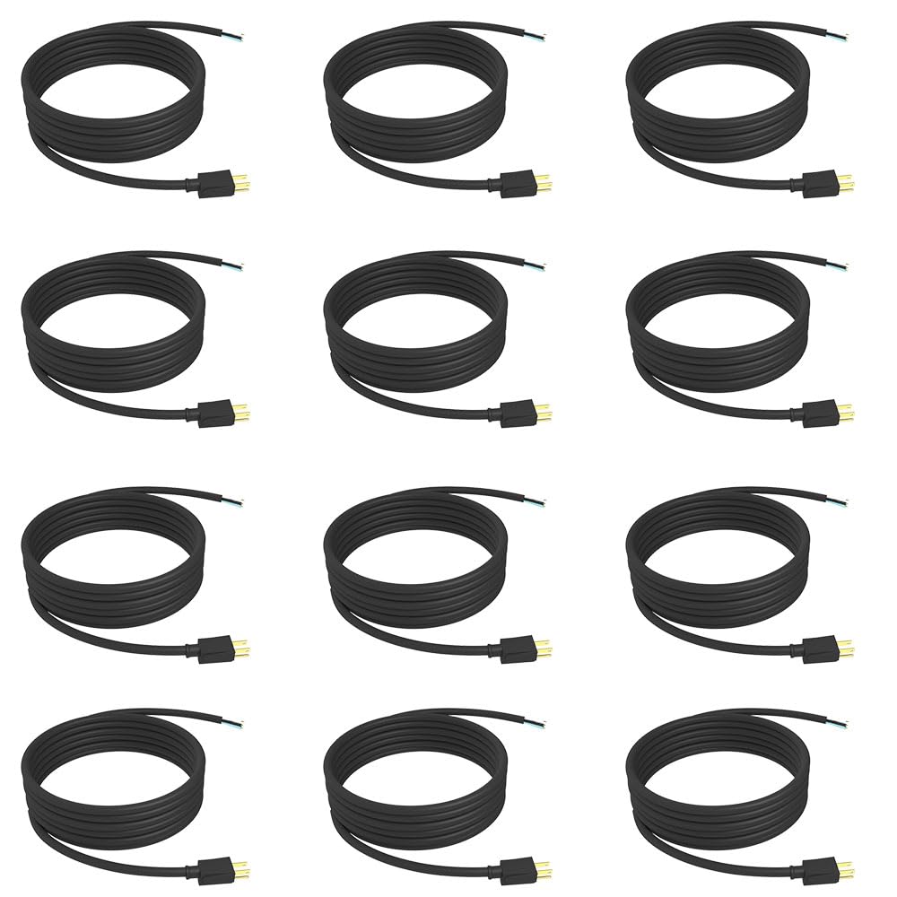 STANLEY 31939 Grounded 3-Wire Replacement Cord, Black, 12 Pack