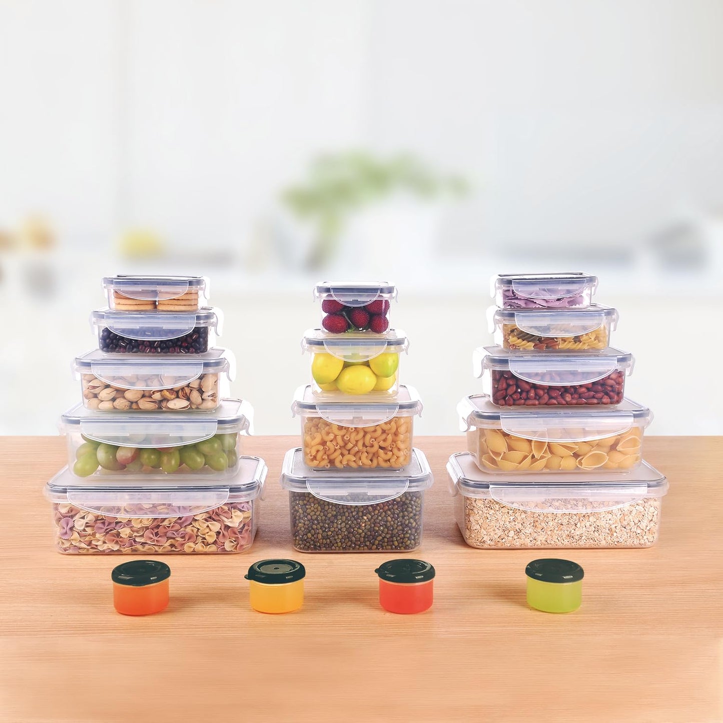 MTR Set of 3 Value Pack FOOD Storage Containers BPA Free Kitchen Storage Dishwasher Safe Microwave Safe Freezer Safe Airtight Silicone Containers Leakproof & Reusable