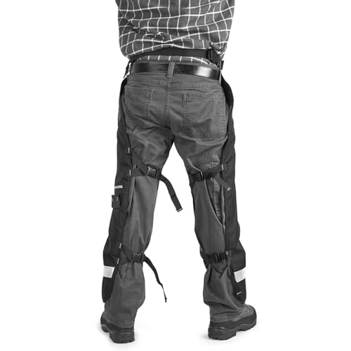 Husqvarna 587160702 Functional Apron Chainsaw Chaps 38-Inch, Chainsaw Safety Equipment with 5 Layers, Adjustable Belt and Gear Pocket, Black