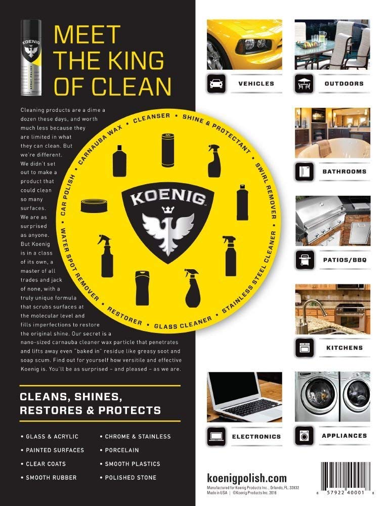 2 Cans Koenig Spray Polish with 1 Towel Set