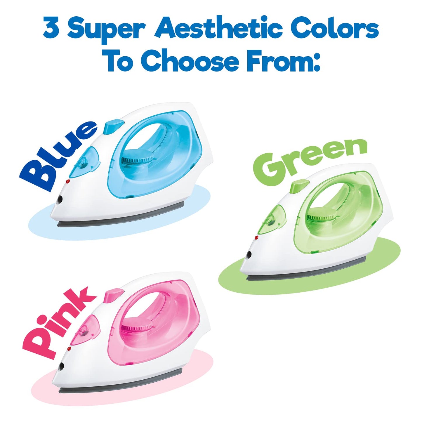 Misco Toys Kids Kitchen Appliances, Children Kitchen Pretend Play Laundry Iron Appliance Set for Toddlers, Real Lights and Vapor/steam Function, simulations Sound, Safe and Fun for All Kids.(Blue)