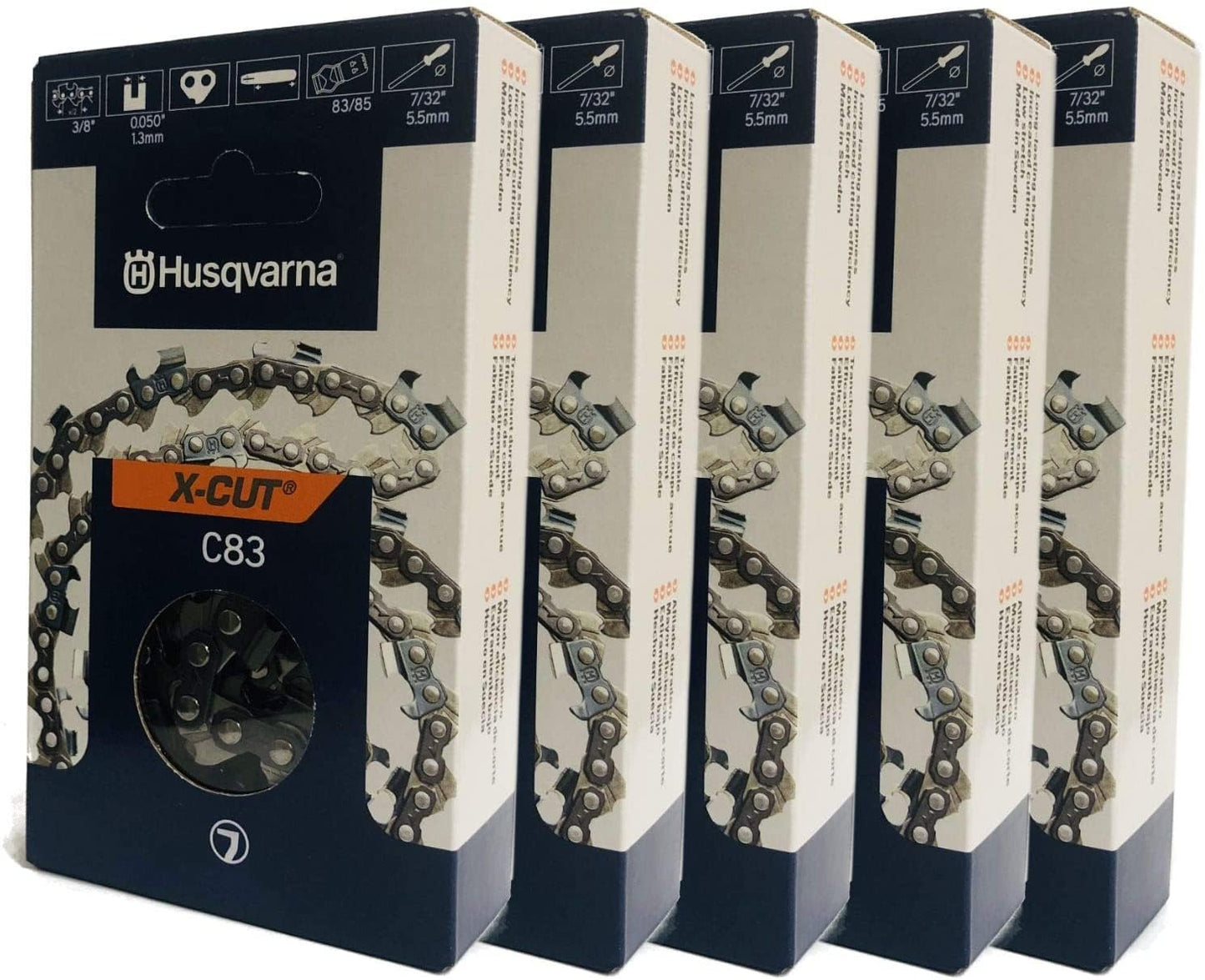 Husqvarna 585550084 24" C83 X-Cut 24" Chain 3/8" .050" 84 DL 5 Pack