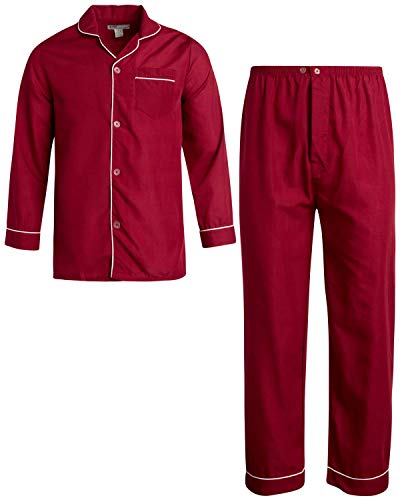 Ten West Apparel Men’s Pajamas Set - Long Sleeve Button Down Sleep Shirt and Pajama Bottoms Sleepwear Set