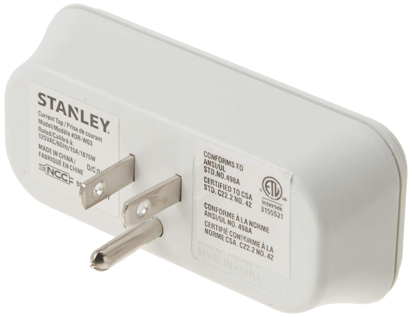 Stanley 30366 3 Way Wall Adapter, White