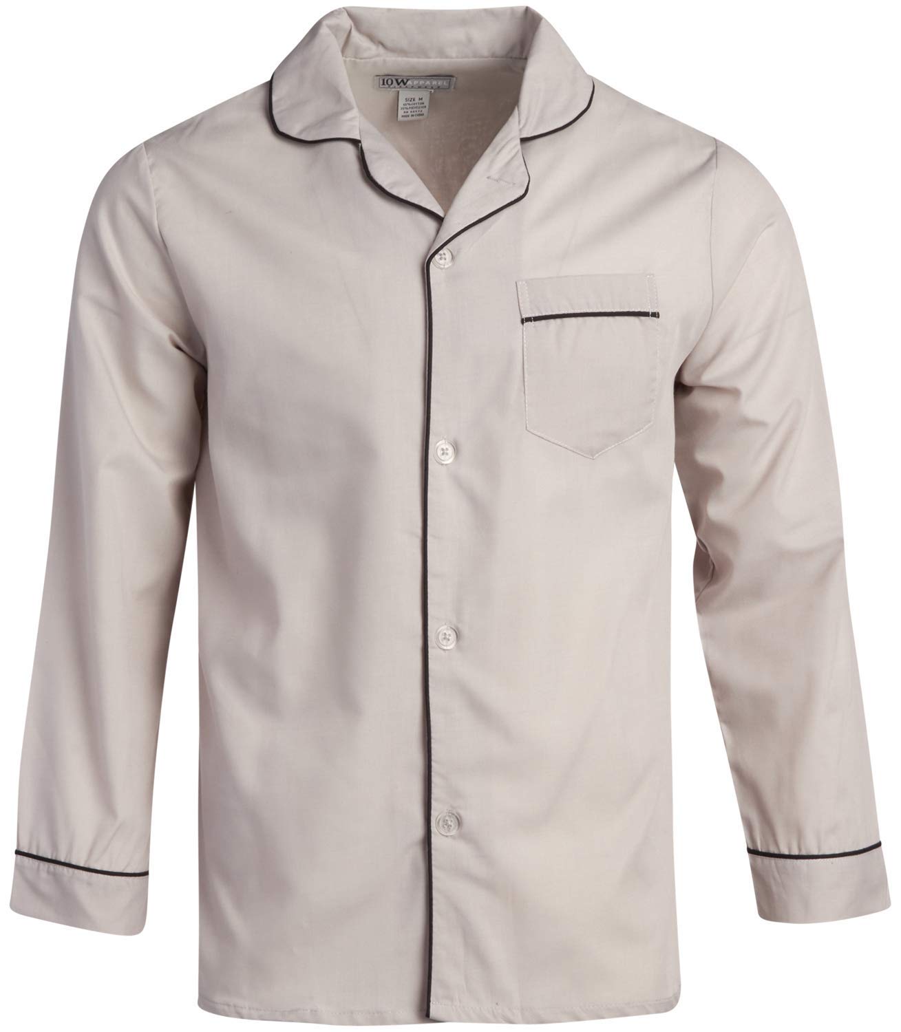 Ten West Apparel Men’s Pajamas Set - Long Sleeve Button Down Sleep Shirt and Pajama Bottoms Sleepwear Set