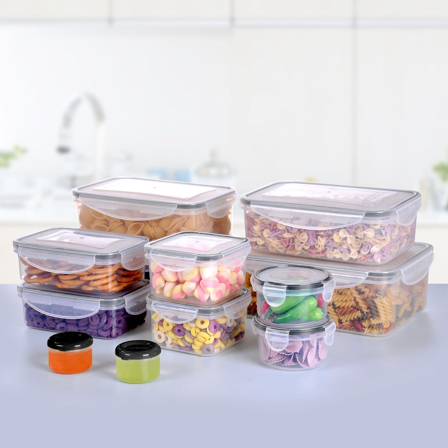 MTR Set of 3 Value Pack FOOD Storage Containers BPA Free Kitchen Storage Dishwasher Safe Microwave Safe Freezer Safe Airtight Silicone Containers Leakproof & Reusable