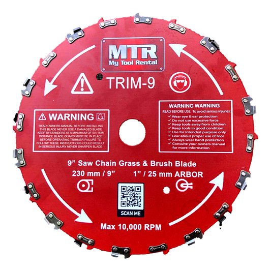 MTR 9” Saw Chain Tooth Brush Cutter Blade Kit Includes 2 Washers 20 Tooth Circular Blade Weed Eater Cutter Trimmer 10,000RPM Steel Grass Brush Cutter Blade