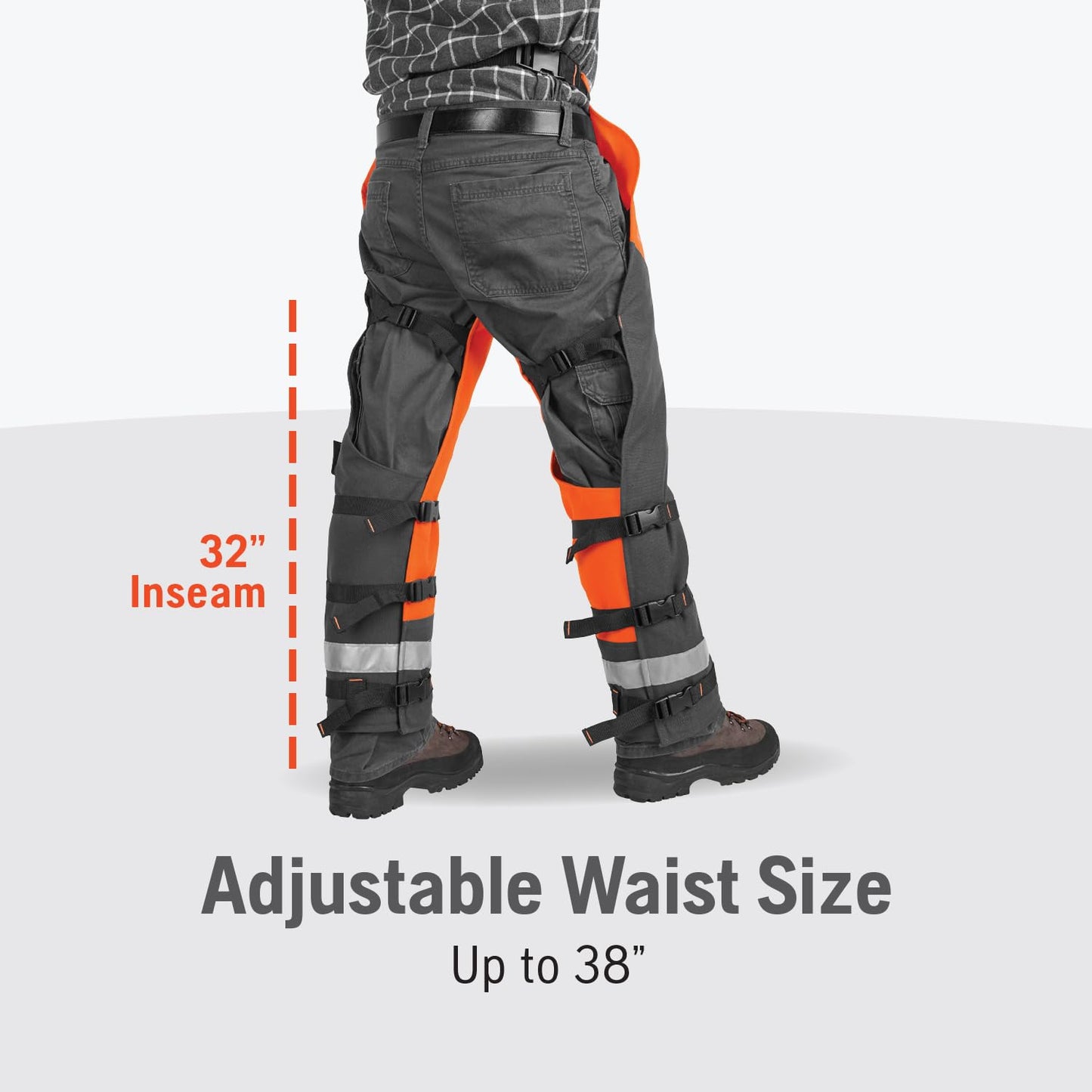 Husqvarna unisex adult 36-38 In. Orange/Gray Tech. Technical Chaps, Orange, 36 to 38-Inch US