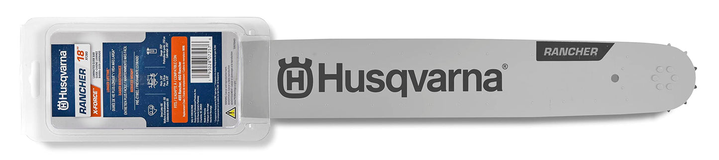 Husqvarna 18 Inch Rancher Chainsaw Bar, 3/8" Pitch .050" Gauge, 68 Drive Links, Chainsaw Accessories