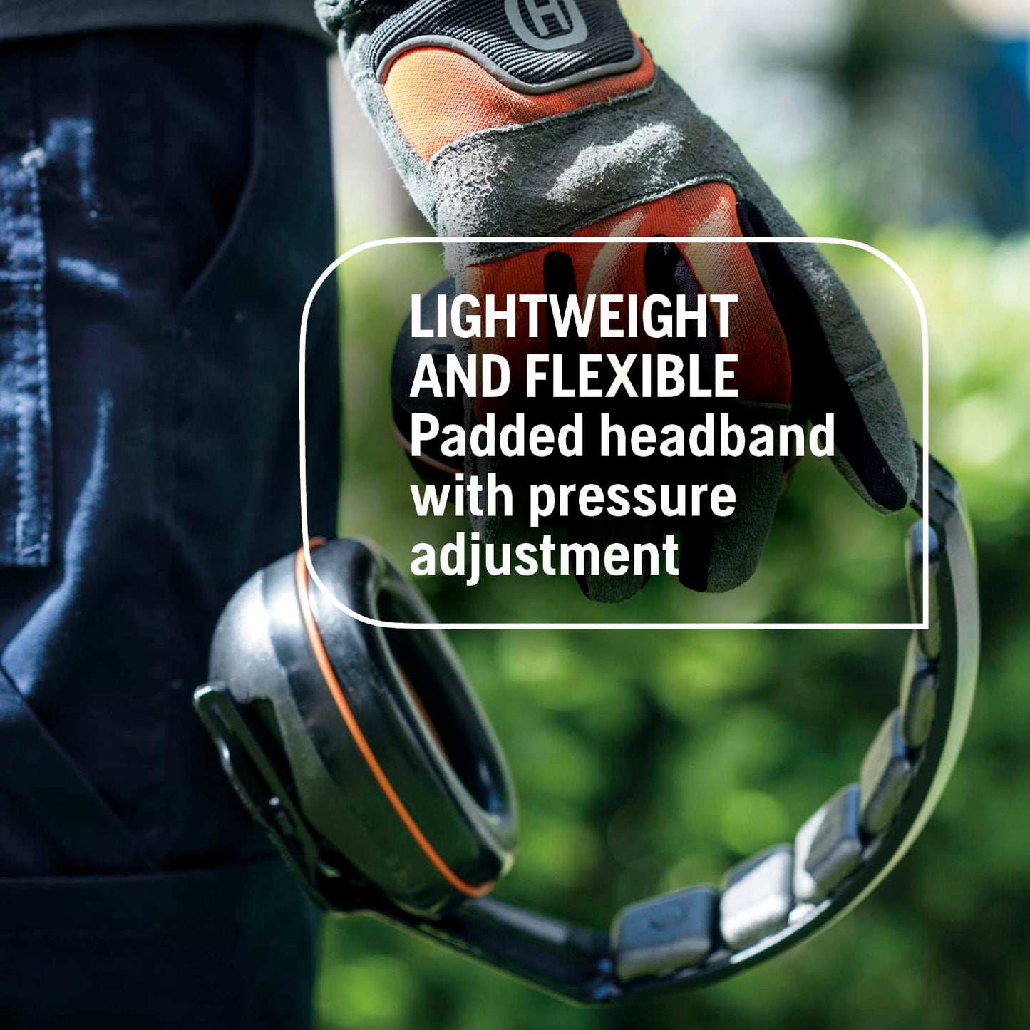 Husqvarna Professional Headband Hearing Protectors 25dB(A) NRR, Lightweight Ear Protectors with Padded Headband and Clamshell Design for Hearing Protection, Black