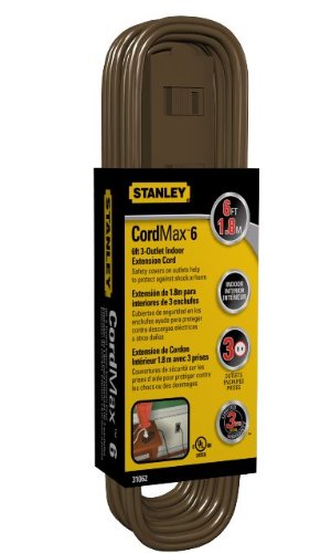 Stanley All Purpose Indoor Extension Cord, 3 Outlet, 6-Foot