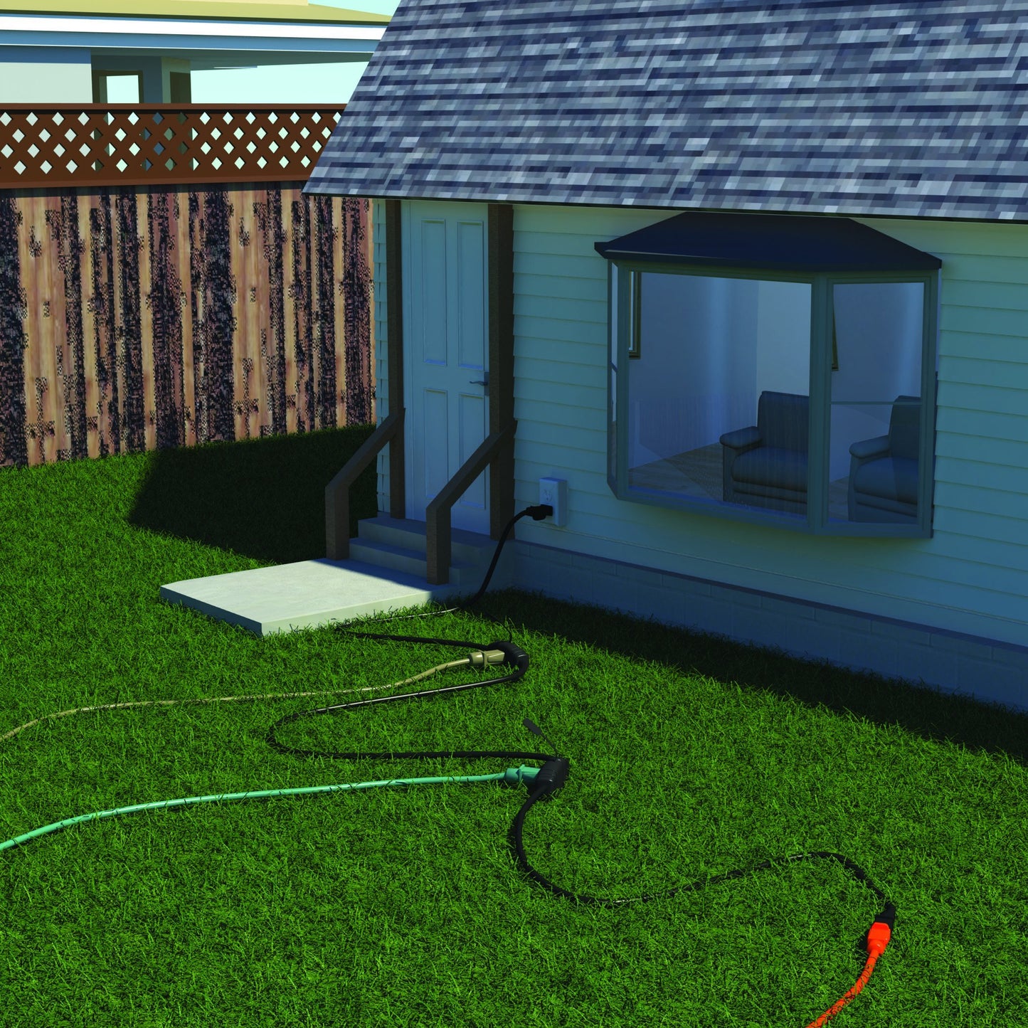 Stanley 31955 PowerMax 3 Grounded 3-Outlet In-Line Outdoor Extension Cord, 12-Feet, Black