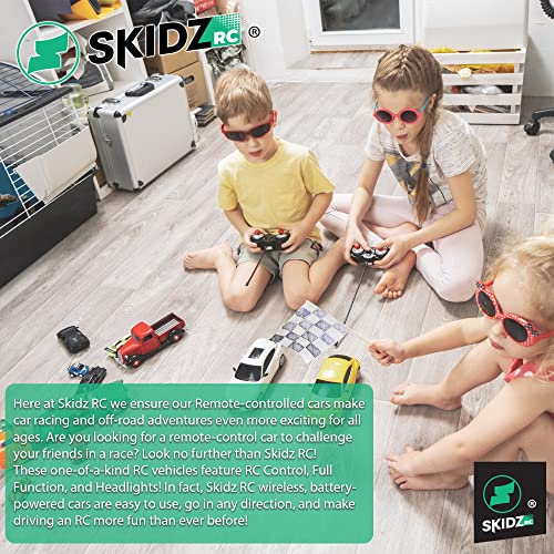 Skidz RC Kids Remote Control Police Car for Kids, RC Patrol Toy Car with Lights and Sirens for Boys; High Speed Remote Control cop car Racer, Police Car Toy Gift for Toddlers 3+ (Blue)
