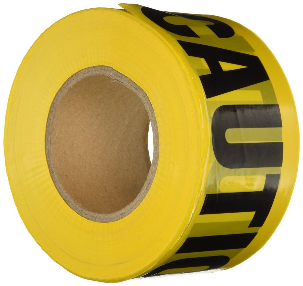 Comfitwear PT-100 Caution Barricade Tape, Yellow (2-Pack)