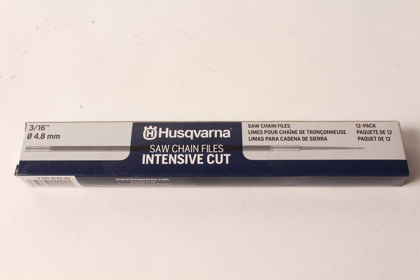 Husqvarna Pack of 12 Genuine 597356302 3/16" 4.8MM Round Chainsaw Files