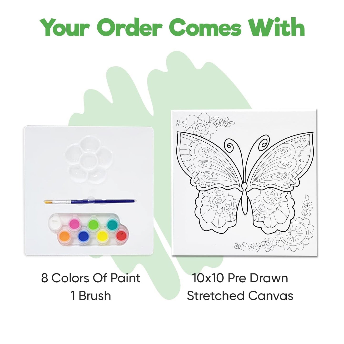 Misco Toys Canvas Paint Party Kits, 11 Piece Art kit Pre-Drawn Outline Canvas for Paint and Sip 8 Colors and Brush Included, Great Gift for Kids 4+ and Adults Too!