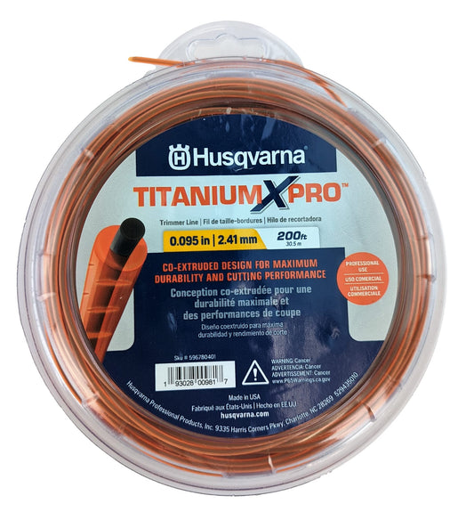 Husqvarna Titanium XPro Trimmer Line — 0.095in.Dia. x 200ft.L, 1-lb. Spool
