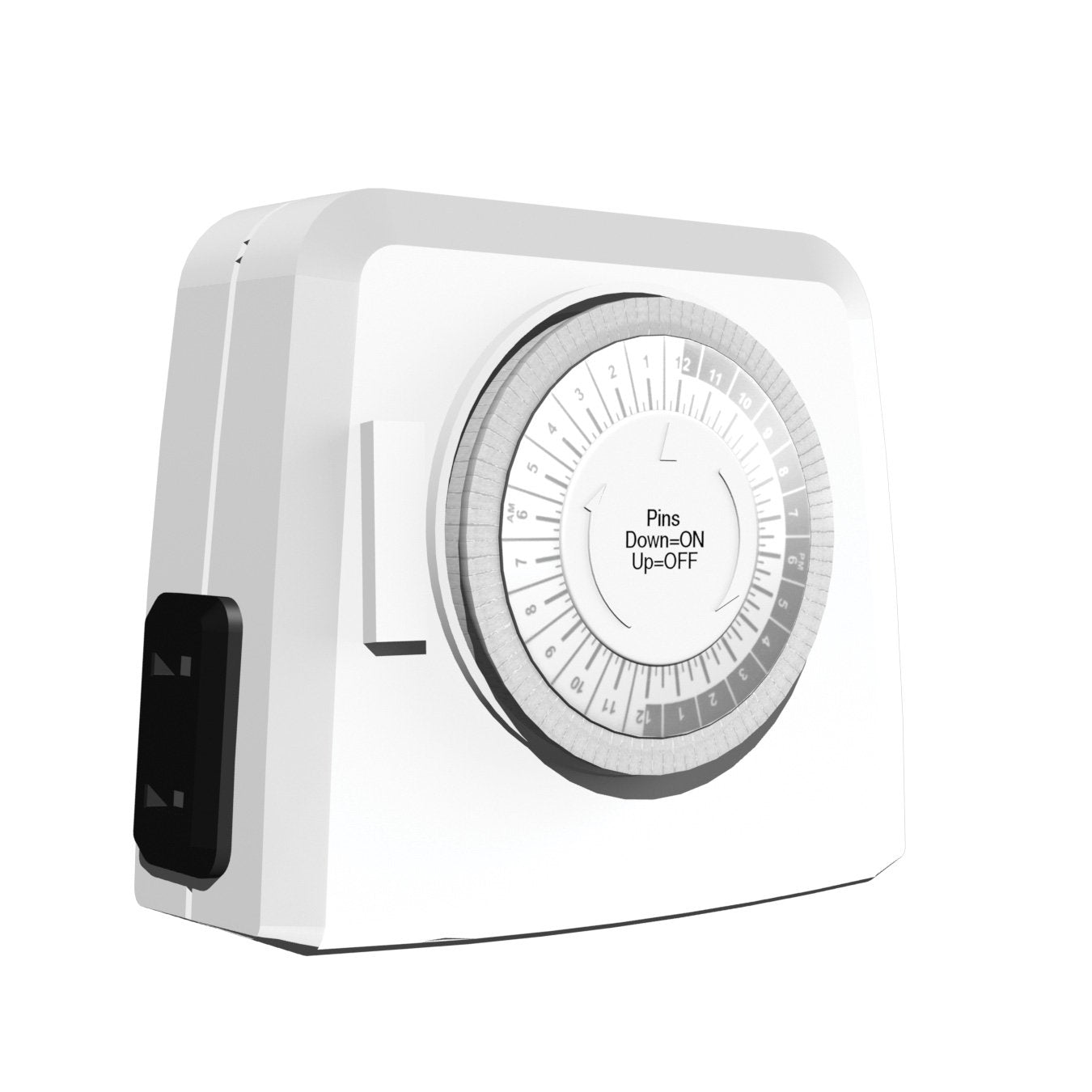 Stanley 31198 Indoor Grounded 2-Outlet Mechanical Timer, White