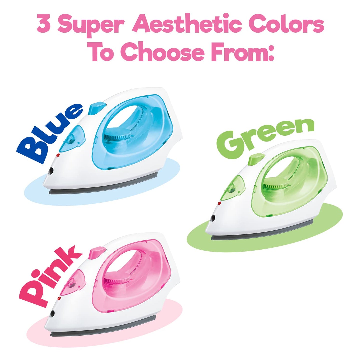 Misco Toys Kids Kitchen Appliances, Children Kitchen Pretend Play Laundry Iron Appliance Set for Toddlers, Real Lights and Vapor/steam Function, simulations Sound, Safe and Fun for All Kids.(Pink)