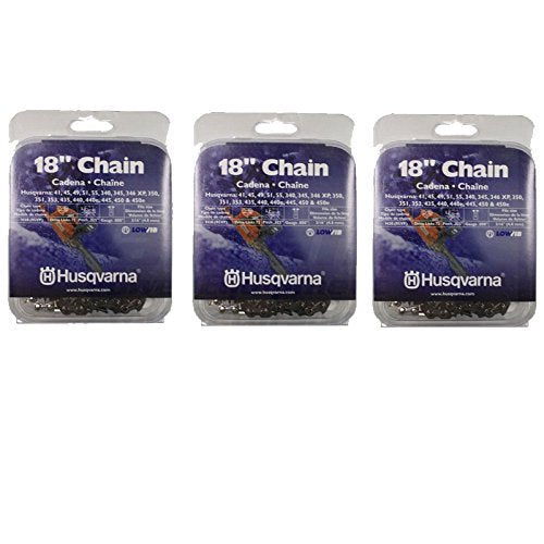 Husqvarna 531300439 Chainsaw Chain, 18" - Pack of 3