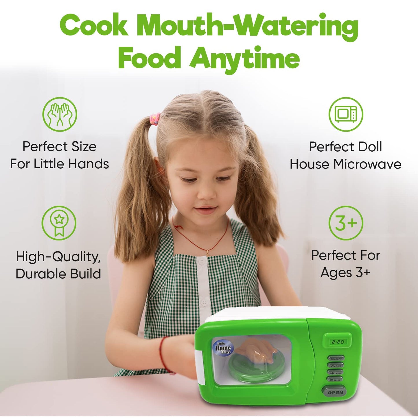 Misco Toys Kids Kitchen Appliances, Children Kitchen Pretend Play Appliance Set for Toddlers Ages 4 5 6 7 8, Real Life Functions with Lights, Sounds, and Mixers, Great Gift for Little Girls!