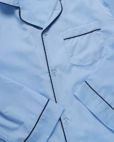 Ten West Apparel Men’s Pajamas Set - Long Sleeve Button Down Sleep Shirt and Pajama Bottoms Sleepwear Set