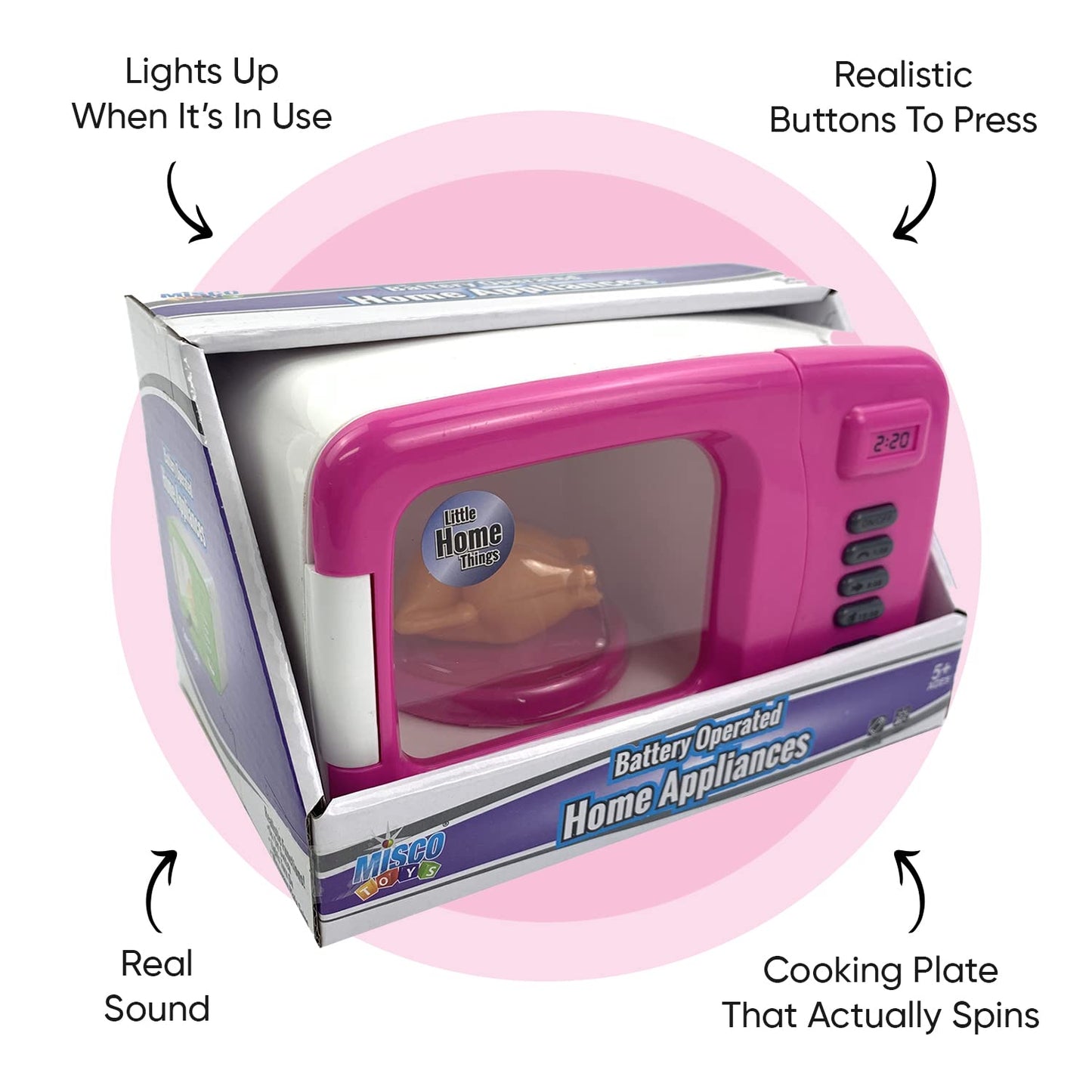 Misco Toys Kids Kitchen Appliances, Children Kitchen Pretend Play Appliance Set for Toddlers Ages 4 5 6 7 8, Real Life Functions with Lights, Sounds, and Mixers, Great Gift for Little Girls!