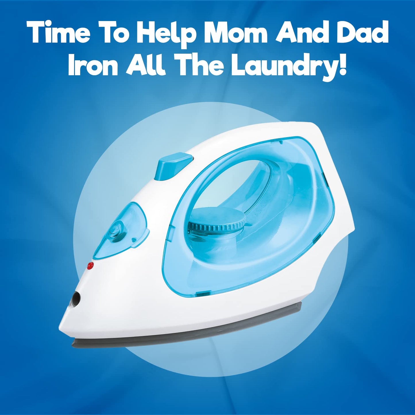 Misco Toys Kids Kitchen Appliances, Children Kitchen Pretend Play Laundry Iron Appliance Set for Toddlers, Real Lights and Vapor/steam Function, simulations Sound, Safe and Fun for All Kids.(Blue)