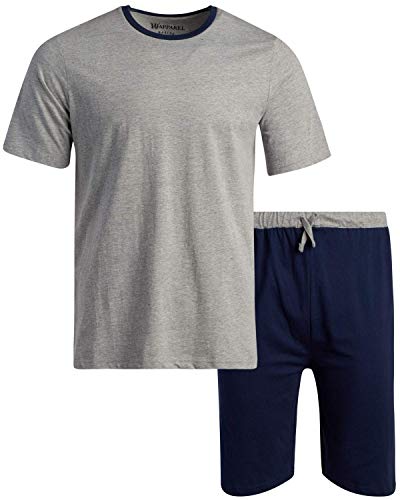 Ten West Apparel Men’s Pajamas – Short Sleeve Tee and Lounge Shorts Sleepwear Set (M-XL)