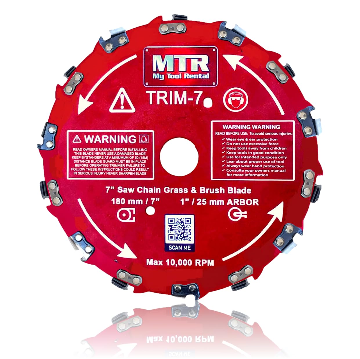 MTR Saw Chain Tooth Brush Cutter Blades Circular Blade Weed Eater Cutter Trimmer 10,000RPM Steel Grass Brush Cutter Blade Forest Trees Wood Metal Multi Use Blades & Bundle Kits (7")