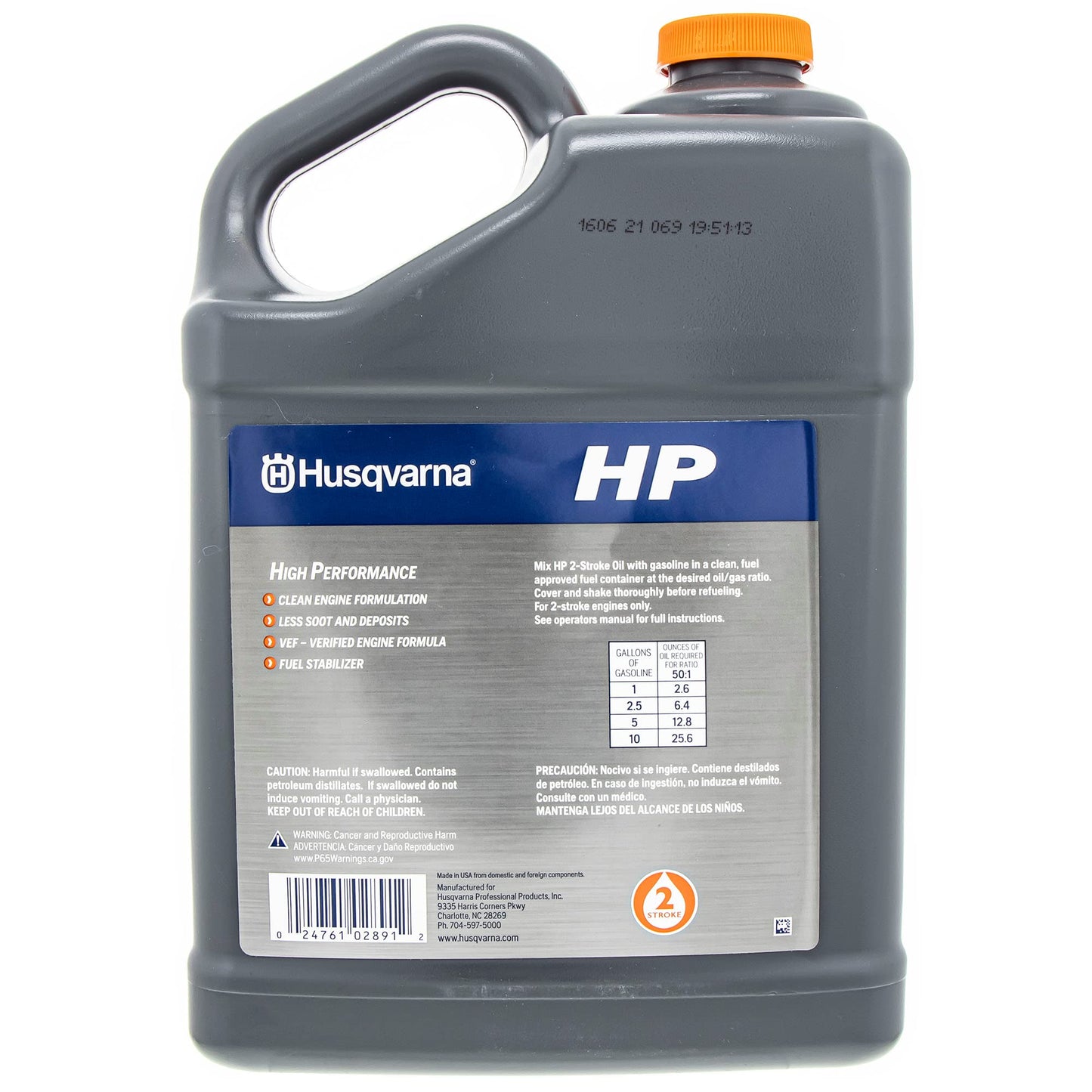 Husqvarna Case of 4 OEM HP 2 Stroke Engine Oil 1 Gallon Bottle 593152605