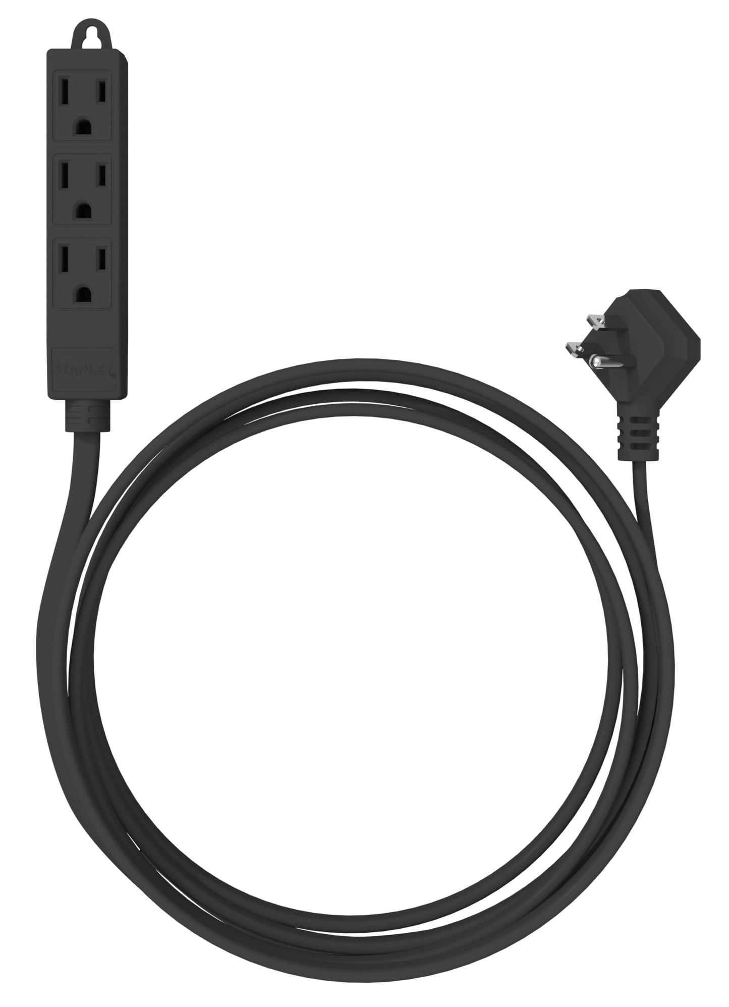 Stanley 31131 CordMax Office, Grounded 9ft Low Profile 3-Outlet Indoor Extension Cord, Black