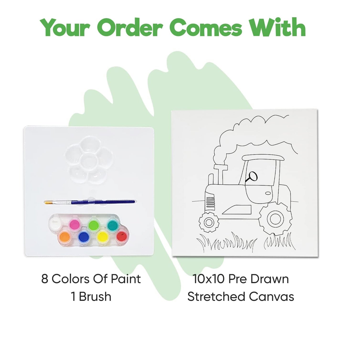 Misco Toys Canvas Paint Party Kits, 11 Piece Art kit Pre-Drawn Outline Canvas for Paint and Sip 8 Colors and Brush Included, Great Gift for Kids 4+ and Adults Too!