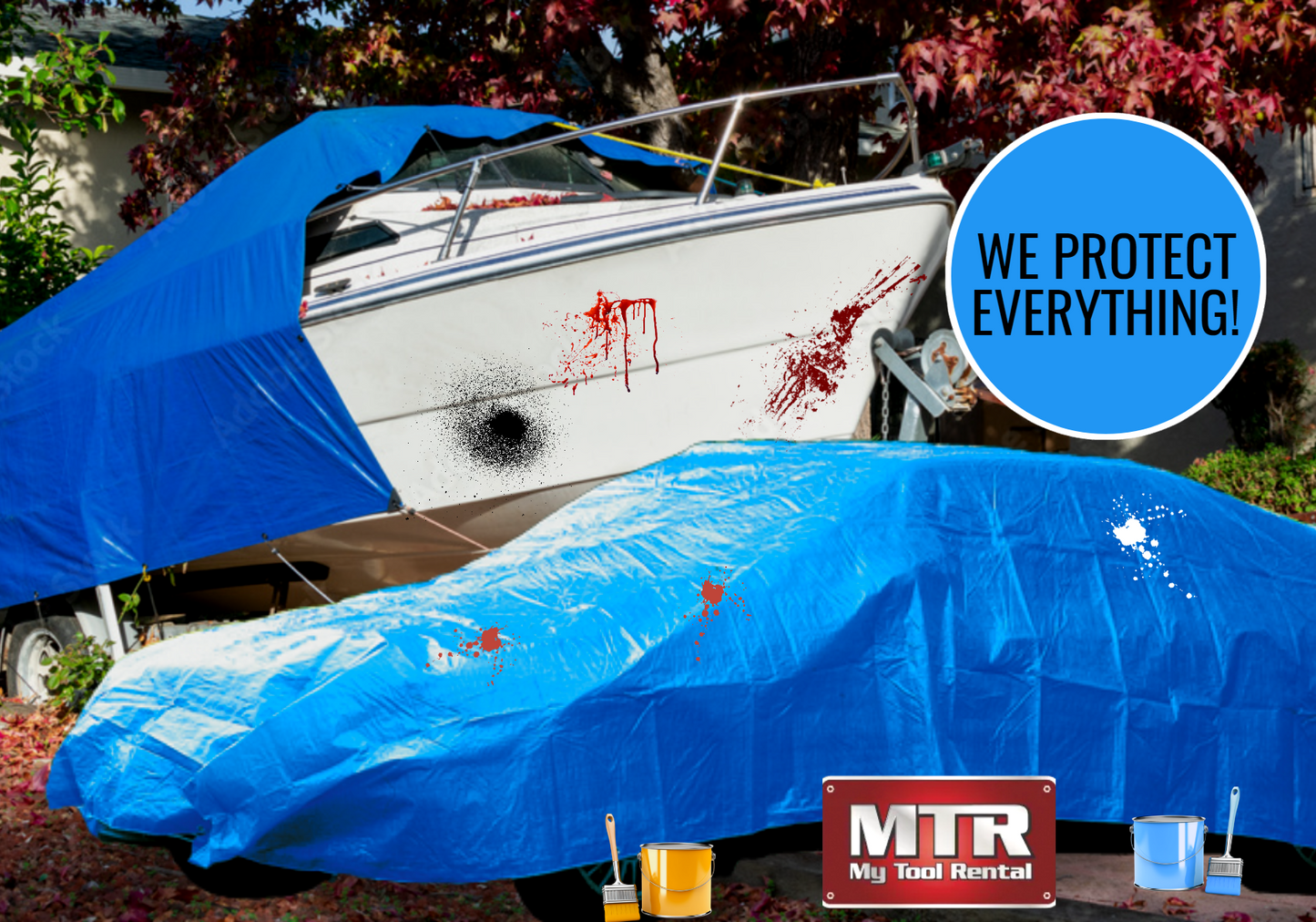 The Ultimate Polytarp 15'X 25'  MTR 5 Mil Multi-Use Waterproof Outdoor Blue Tarp Durable 5 Mil Blue Tarpaulin 36" Rot & Rustproof Grommets Sun & Fade Resistant Camping Boating Backyard Extra Strength Weave