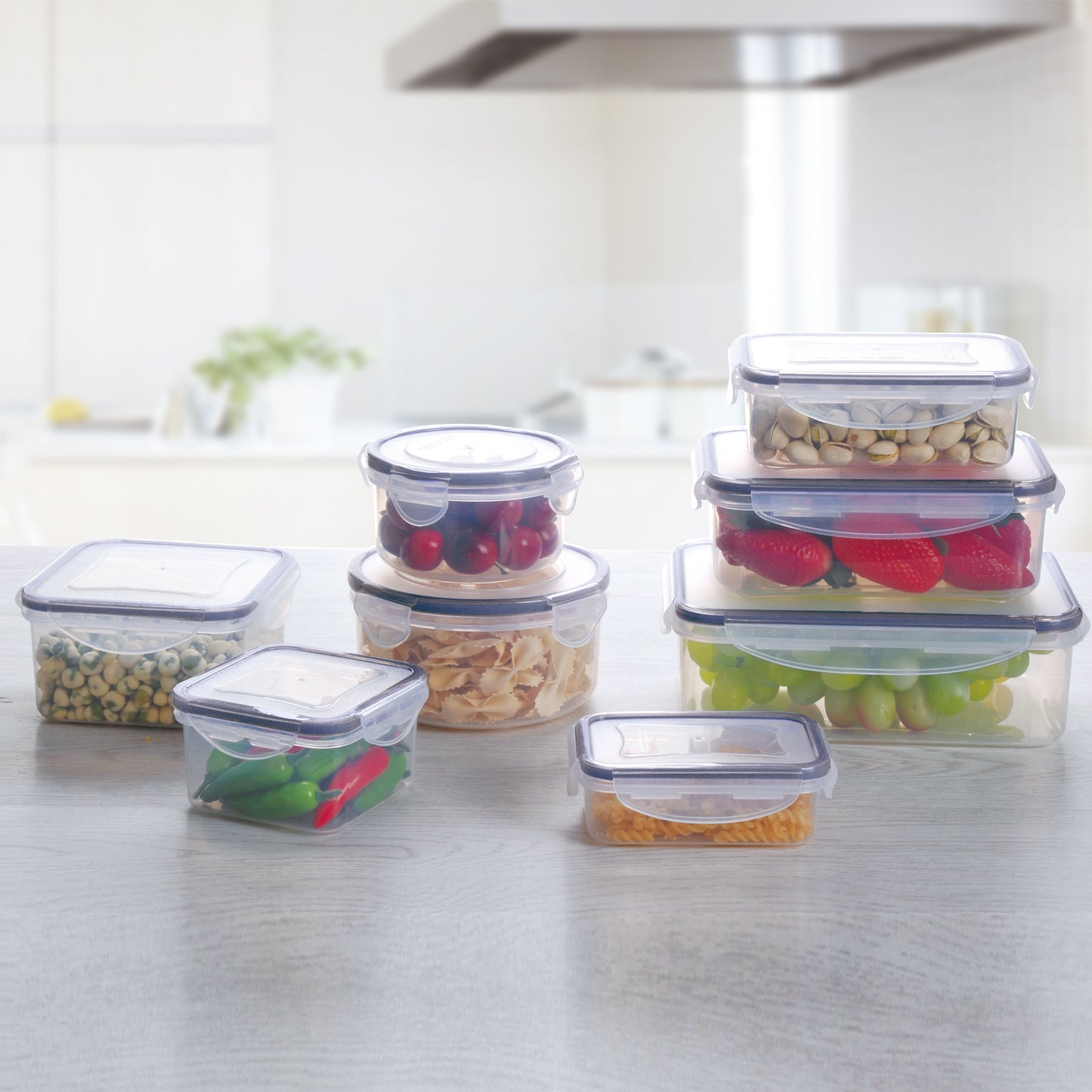 MTR 16 PC Value Pack Storage Containers BPA Free Kitchen Stackable Storage Pantry Organization Dishwasher Safe Microwave Safe Freezer Safe Airtight Silicone Containers Leakproof & Reusable
