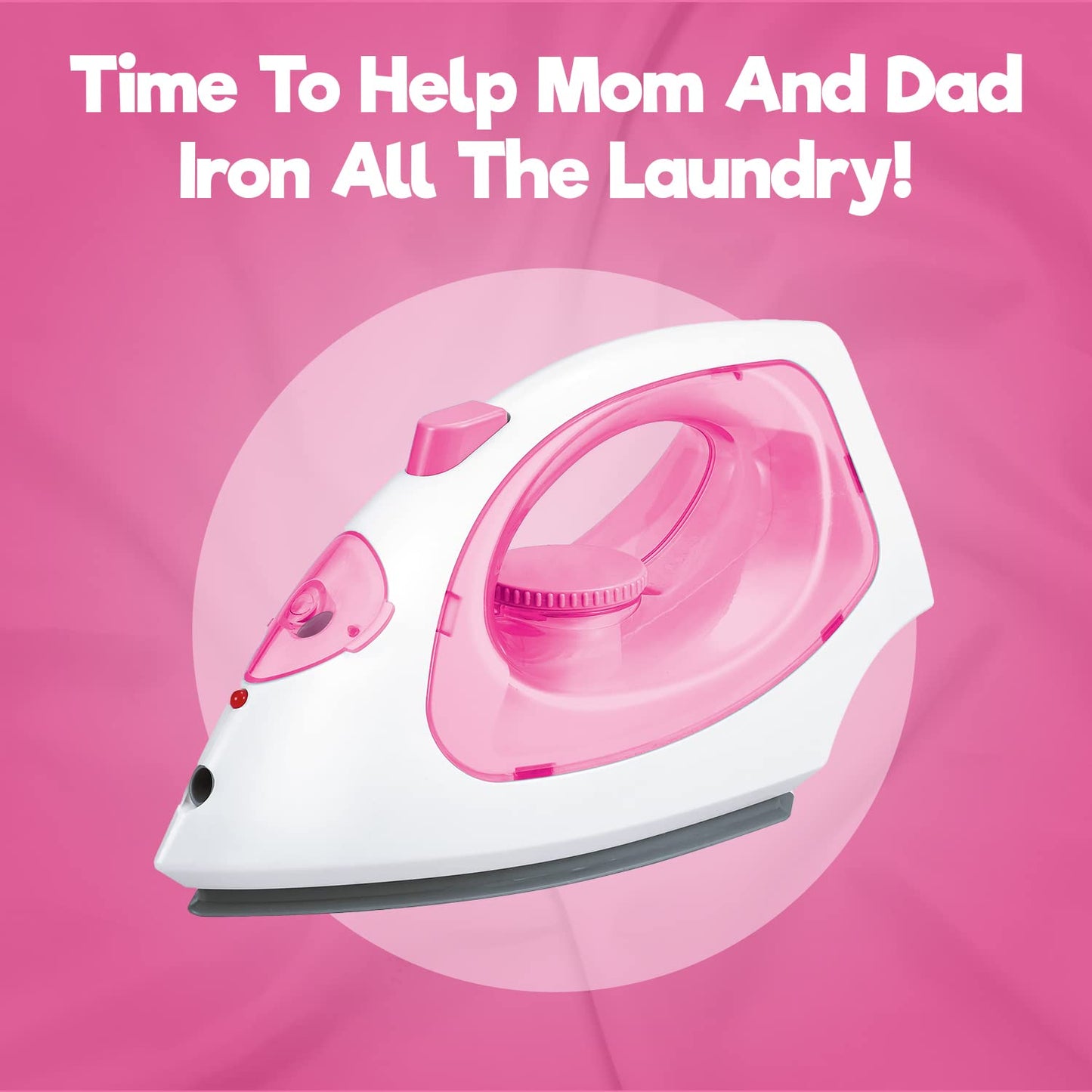 Misco Toys Kids Kitchen Appliances, Children Kitchen Pretend Play Laundry Iron Appliance Set for Toddlers, Real Lights and Vapor/steam Function, simulations Sound, Safe and Fun for All Kids.(Pink)