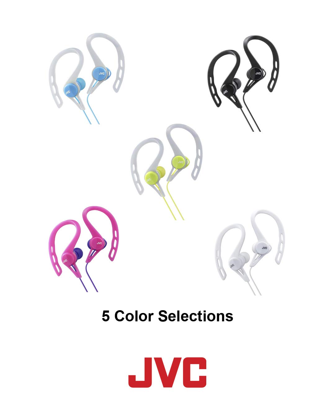 JVC HAECX20P Sports Clip Inner Ear Headphones, Pink