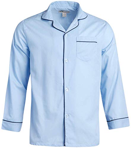 Ten West Apparel Men’s Pajamas Set - Long Sleeve Button Down Sleep Shirt and Pajama Bottoms Sleepwear Set