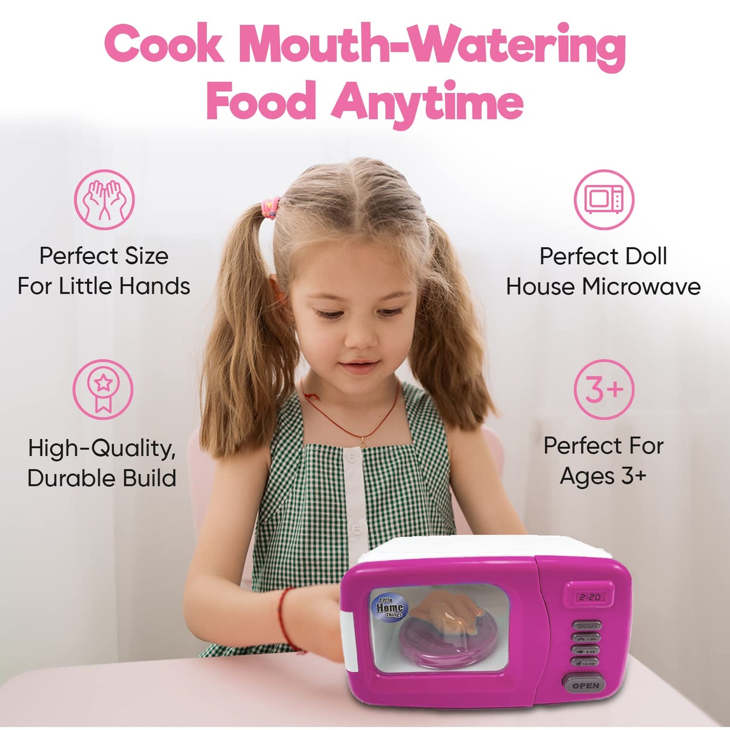 Misco Toys Kids Kitchen Appliances, Children Kitchen Pretend Play Appliance Set for Toddlers Ages 4 5 6 7 8, Real Life Functions with Lights, Sounds, and Mixers, Great Gift for Little Girls!