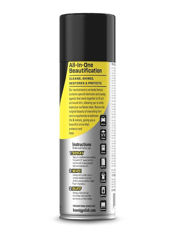 Koenig Spray Polish | Multipurpose Cleaner and Polish | Green-Based Polish Spray | Household Spray Polish and Cleaner | Multipurpose Polish for Home & Auto