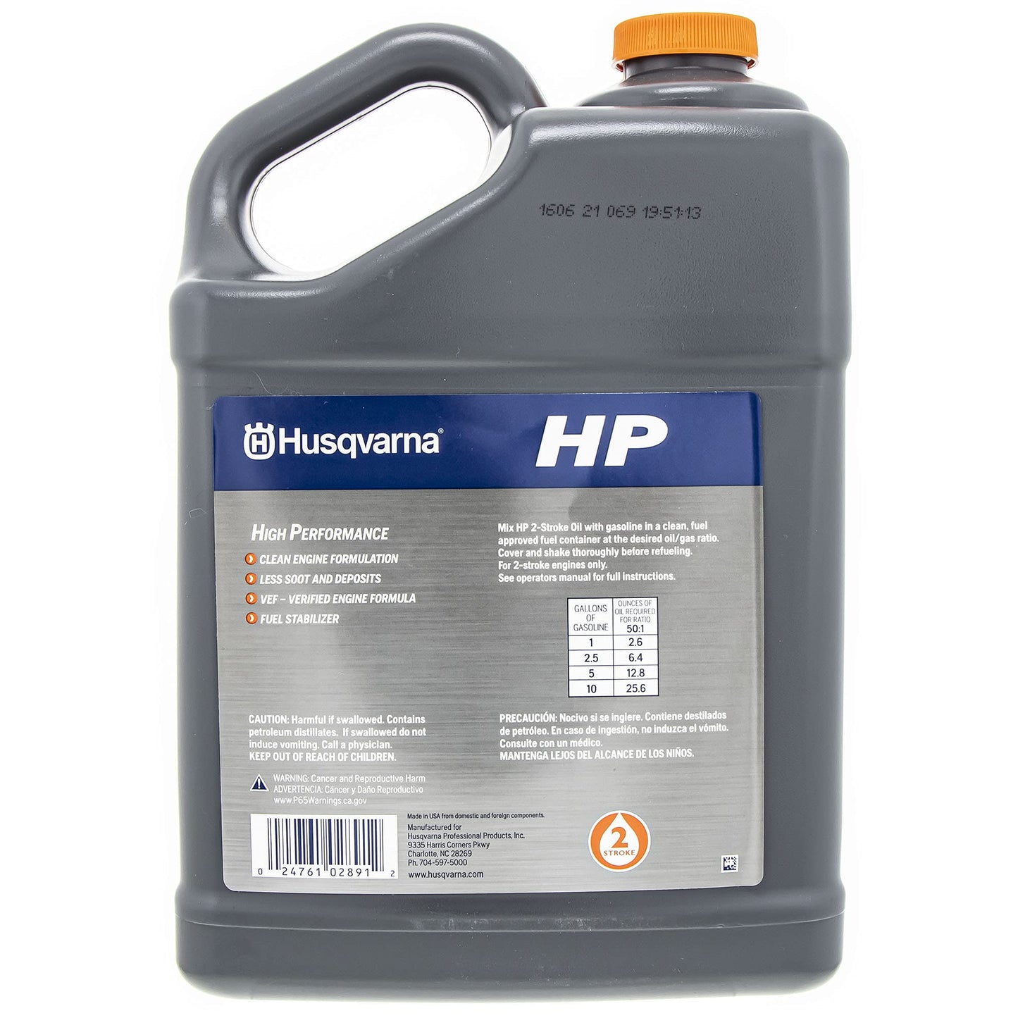 Set Of 2 Husqvarna OEM HP 2 Stroke Engine Oil 1 Gallon Bottle 593152605 …