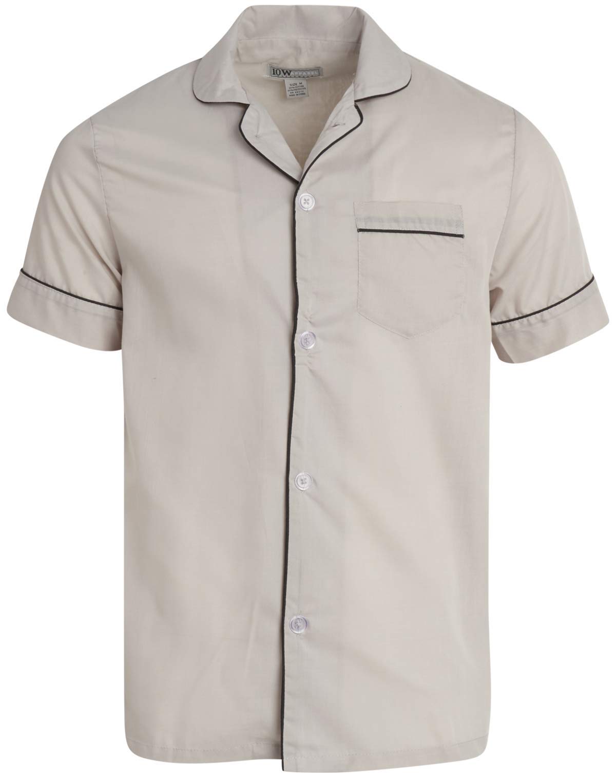 Ten West Apparel Men's 2-Piece Pajama Set with Short Sleeve Shirt and Long Pants