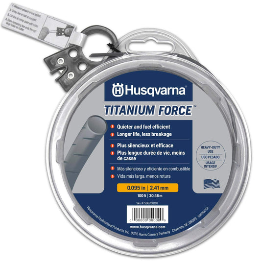 Husqvarna Titanium Force Trimmer Line, 0.095 in. Gauge, 100 ft. Spool