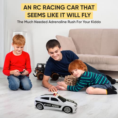 Skidz RC Kids Remote Control Police Car for Kids, RC Patrol Toy Car with Lights and Sirens for Boys; High Speed Remote Control cop car Racer, Police Car Toy Gift for Toddlers 3+ (Blue)