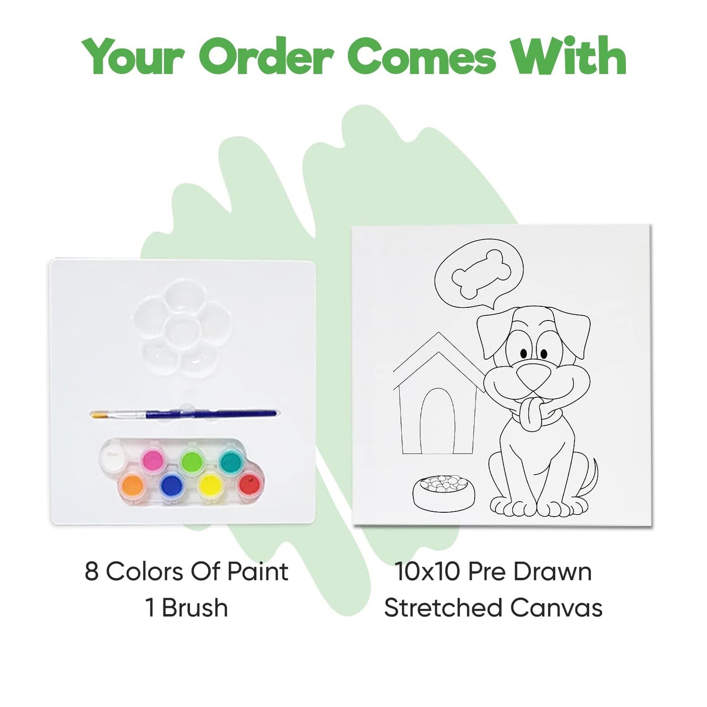 Misco Toys Canvas Paint Party Kits, 11 Piece Art kit Pre-Drawn Outline Canvas for Paint and Sip 8 Colors and Brush Included, Great Gift for Kids 4+ and Adults Too!