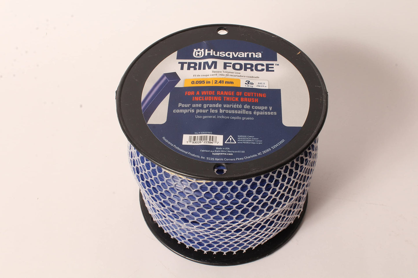 Husqvarna Genuine 529337503 Trim Force Square Trimmer Line 3lb 840ft Spool .095"