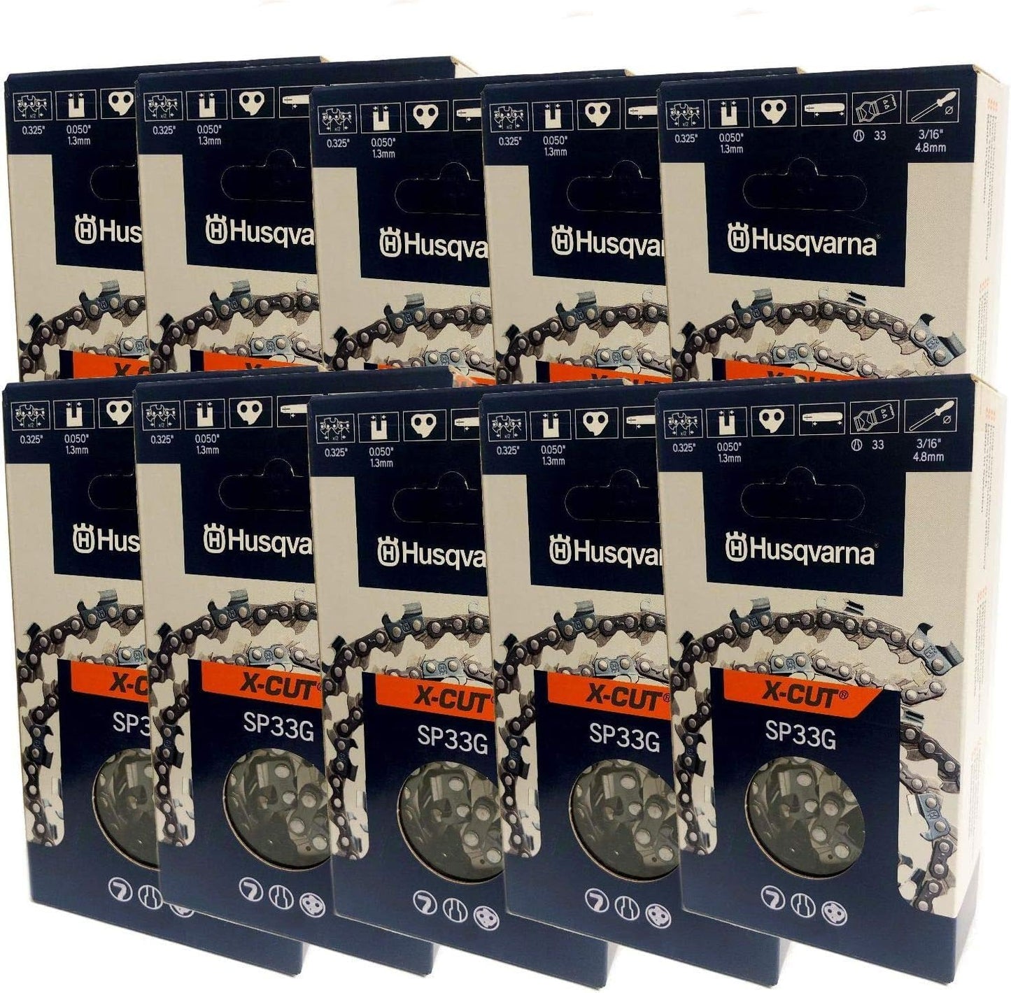 Husqvarna 581643678 SP33G 20" Chainsaw Chain .325 .050 10 Pack