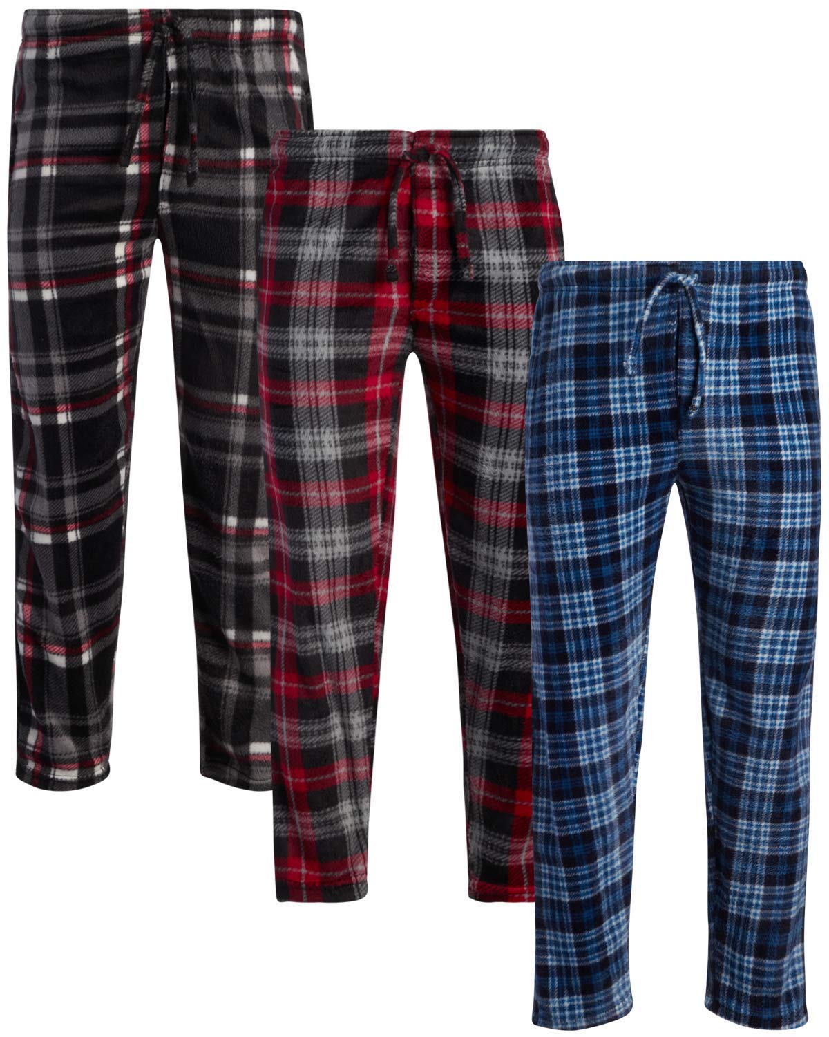 Ten West Apparel Men’s Pajama Bottoms – 3 Pack Flannel Fleece Sleep and Lounge Pants (M-XXL)