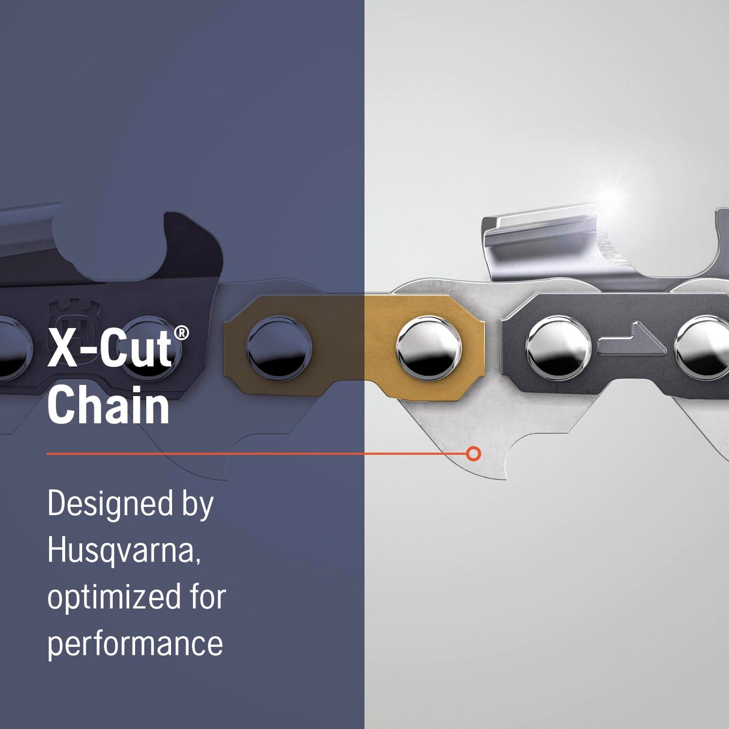 Husqvarna X-Cut S93G 16 Inch Chainsaw Chain, 3/8" Mini Pitch, .050" Gauge, 52 Drive Link Chainsaw Blade Replacement, Pre-Stretched and Low Kickback, Gray